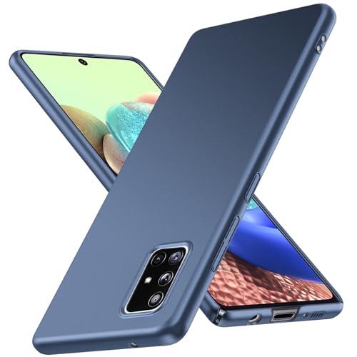 JUNAUTTB JUS13-25 Schutzhülle für Samsung Galaxy A71 5G, ultradünn, matt, Polycarbonat, Hartschale, mit Kameralinsenschutz, einfache, langlebige, schlanke Passform, 17 cm (6,7 Zoll), Blau von JUNAUTTB