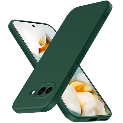 JUNAUTTB JUS21-51 Schutzhülle für Google Pixel 9A, Flüssigsilikon, weiche TPU-Schutzhülle, stoßfest, Rundumschutz, schlanke Passform, langlebig, 16 cm (6,3 Zoll), Dunkelgrün von JUNAUTTB
