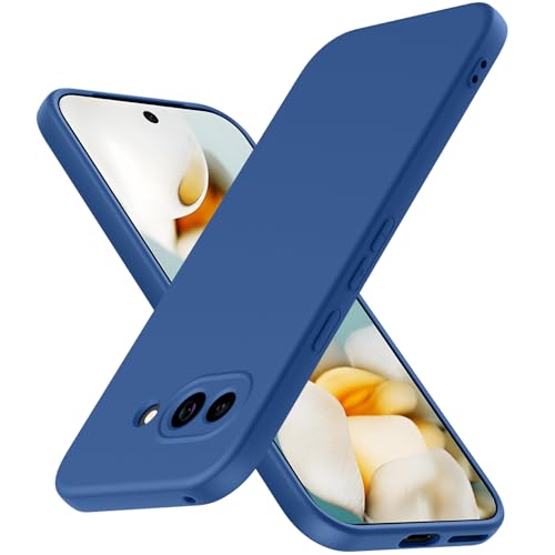 JUNAUTTB JUS21-52 Schutzhülle für Google Pixel 9A, Flüssigsilikon, weiche TPU-Schutzhülle, stoßfest, Rundumschutz, schlanke Passform, langlebig, 16 cm (6,3 Zoll), Blau von JUNAUTTB