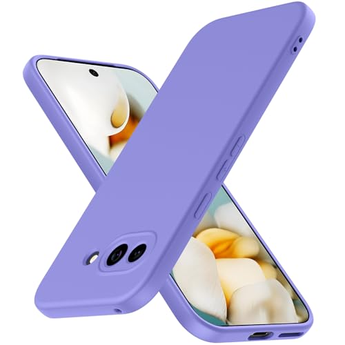 JUNAUTTB JUS21-53 Schutzhülle für Google Pixel 9A, Flüssigsilikon, weiche TPU-Schutzhülle, stoßfest, Rundumschutz, schlanke Passform, langlebig, 16 cm (6,3 Zoll), Violett von JUNAUTTB