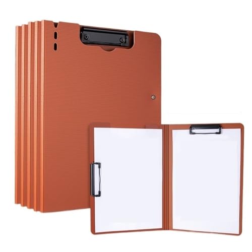 ordner 5 Stück A4-Ordner mit Doppelclips können gefaltet werden Schreibblock Datenspeicher Bürobedarf büro ordner(Orange) von JUNCHENG1008
