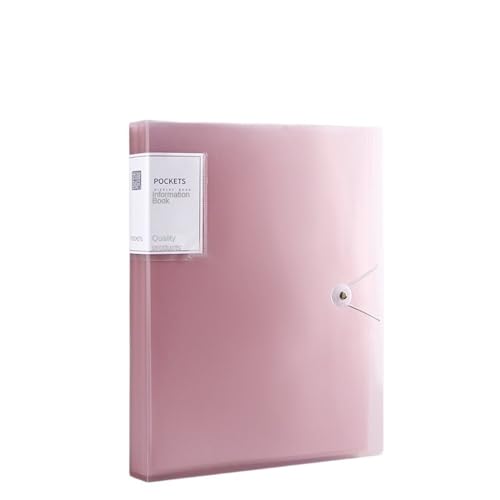 ordner A4 Farbe Transparent Ordner Dokument Große Kapazität Staubdicht Wasserdicht Datei Organizer Score Test PaperHolder Student Datei Datei büro ordner(Pink) von JUNCHENG1008