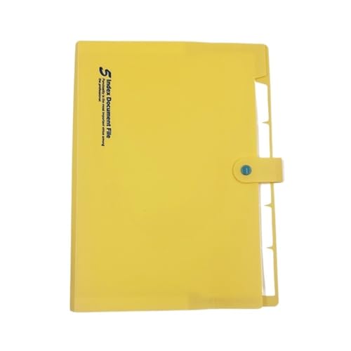 ordner A4 PP-Ordner, Dokumente, Papier, organisiert, for Aufstecken, Aufbewahrungstaschen, 5-lagiger, mehrschichtiger Dateiordner, erweiterbar büro ordner(Yellow) von JUNCHENG1008
