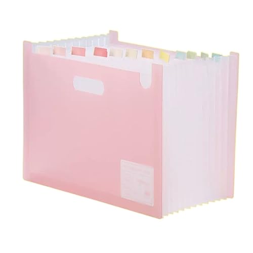 ordner Vertikaler Handheld-Ordner, 13 Schichten großvolumiger Datenspeicher-Einsatztasche, horizontaler Stretch-Datei-Organisationsordner büro ordner(Pink) von JUNCHENG1008
