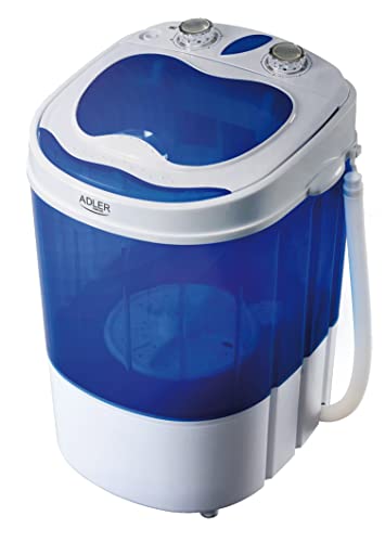 JUNG ADLER AD8051 Mini Waschmaschine mit Schleuder blau, Waschautomat bis 3 KG, Reisewaschmaschine, Miniwaschmaschine, Camping Mobile Waschmaschine, Toploader (1 Kammer) von JUNG