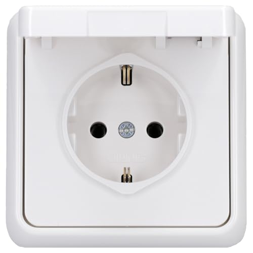 Jung Serie CD Komplett-Set Alpinweiß: CD1520BFKLWW SCHUKO Steckdose mit Klappdeckel + CD581WW Rahmen 1fach Jung Serie CD Komplett-Set Alpinweiß: CD1520BFKLWW SCHUKO Steckdose mit Klappdeckel + CD581WW Rahmen 1fach von JUNG