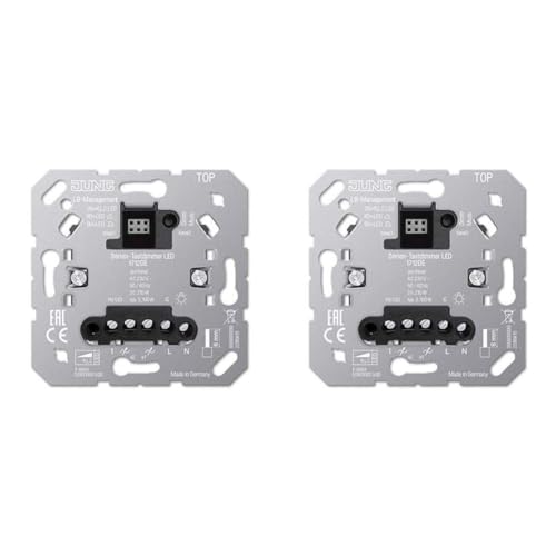 Jung Serien-Tastdimmer 1712DE Universal LED Dimmer 4011377166929 (Packung mit 2) von JUNG