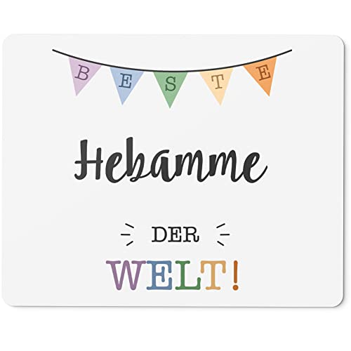 JUNIWORDS Mauspad Mousepad, Beste Hebamme der Welt (5703015) von JUNIWORDS