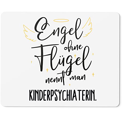 JUNIWORDS Mauspad Mousepad, Engel ohne Flügel nennt Man Kinderpsychiaterin (5169777) von JUNIWORDS