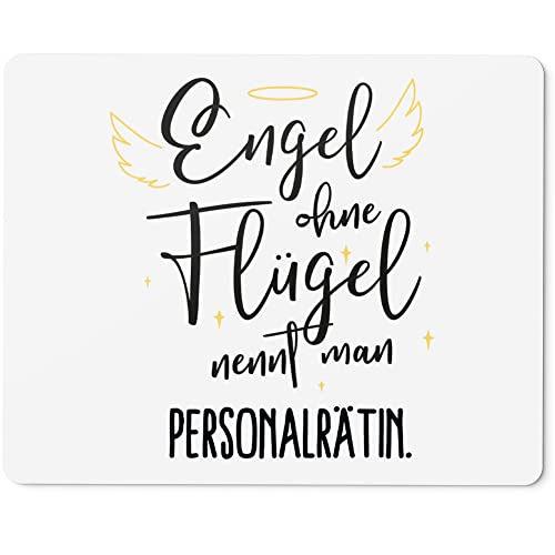 JUNIWORDS Mauspad Mousepad, Engel ohne Flügel nennt Man Personalrätin (5177661) von JUNIWORDS