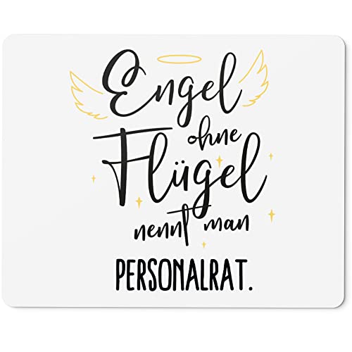 JUNIWORDS Mauspad Mousepad, Engel ohne Flügel nennt Man Personalrat (5177660) von JUNIWORDS