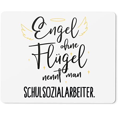 JUNIWORDS Mauspad Mousepad, Engel ohne Flügel nennt Man Schulsozialarbeiter (5182233) von JUNIWORDS