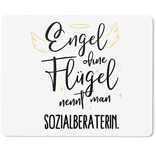 JUNIWORDS Mauspad Mousepad, Engel ohne Flügel nennt Man Sozialberaterin (5183198) von JUNIWORDS