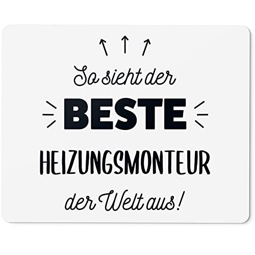 JUNIWORDS Mauspad Mousepad, So Sieht der Beste Heizungsmonteur der Welt aus! (5855979) von JUNIWORDS