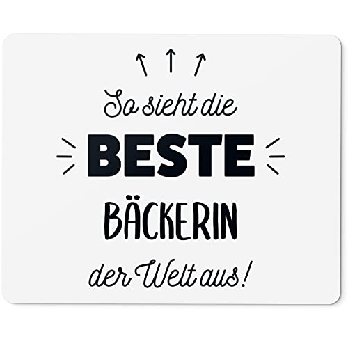 JUNIWORDS Mauspad Mousepad, So Sieht die Beste Bäckerin der Welt aus! (5843855) von JUNIWORDS