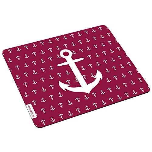 JUNIWORDS Mousepad Mauspad mit Motiv, Anker rot von JUNIWORDS