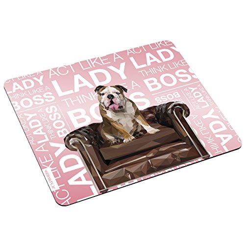 JUNIWORDS Mousepad Mauspad mit Motiv, Bulldogge Low Poly Rosa von JUNIWORDS