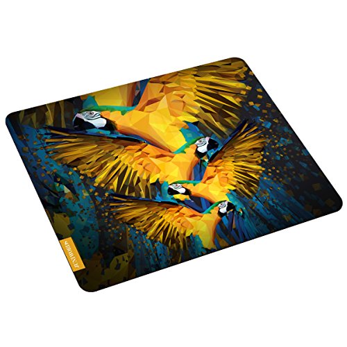 JUNIWORDS Mousepad Mauspad mit Motiv, Papagei Low Poly Schwarz Design 2 von JUNIWORDS