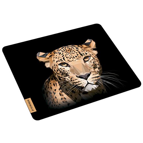 JUNIWORDS Mousepad Mauspad mit Motiv Gepard Low Poly Schwarz von JUNIWORDS