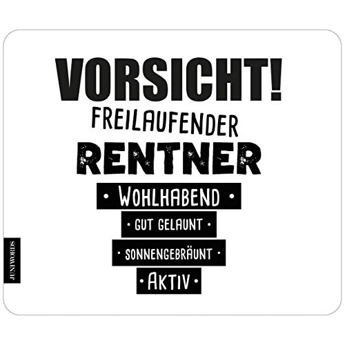 JUNIWORDS Mousepad - Vorsicht! Freilaufender Rentner von JUNIWORDS