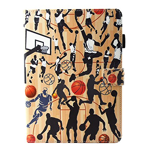 Schutzhülle für Galaxy Tab S3 9,7 Zoll (24,6 cm), PU-Leder, ultradünn, leicht, Smart Shell Cover für Samsung Galaxy Tab S3 9,7 Zoll (SM-T820, SM-T825, SM-T827), -Basketball von JUNJIU
