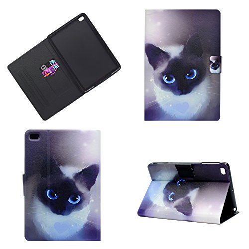 iPad Mini Hülle 7,9 Zoll Cute Patterns Multiple Angles Stand Schutzhülle mit Auto Sleep Wake für iPad Mini 5/4/3/2/1-Blue Eyed cat von JUNJIU