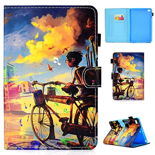 iPad Mini Hülle 7,9 Zoll Cute Patterns Multiple Angles Stand Schutzhülle mit Auto Sleep Wake für iPad Mini 5/4/3/2/1-Cycling Boy von JUNJIU