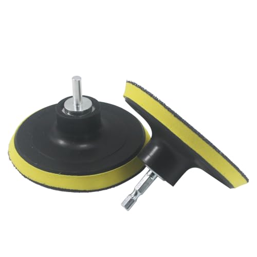 JUNLIXN 12,7 cm Stützplatten, Polierpads, Halter, 5/8-11 Gewinde, Klettverschluss und 1/4-Zoll-Anschlussstange Sechskantschaft für Polierwerkzeuge, Schleifmaschine (4 Stück) von JUNLIXN