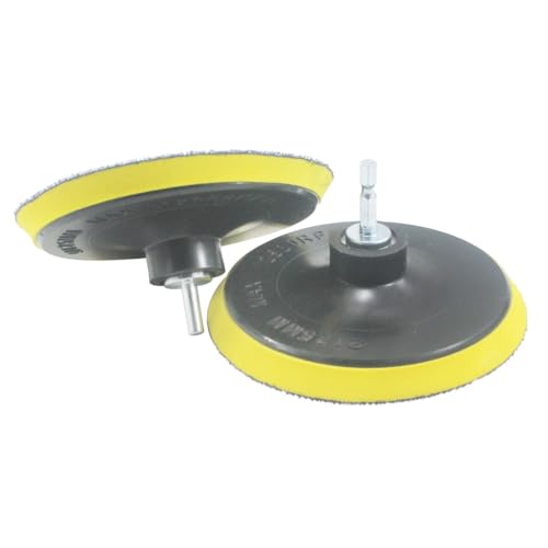 JUNLIXN 15,2 cm Stützplatten, Polierpads, Halter, 5/8-11 Gewinde, Klettverschluss und 1/4-Zoll-Anschlussstange Sechskantschaft für Polierwerkzeuge, Schleifmaschine (4 Stück) von JUNLIXN