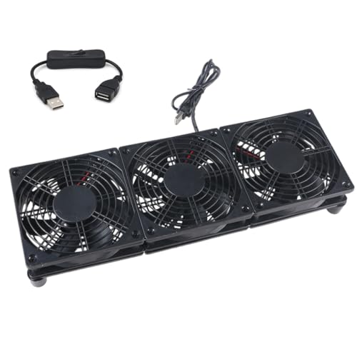USB Computerventilatoren Drei 120 Mm 5V USB Lüfter 45CFM Big Lüfterkühlung Lüfter Für Router Modem Receiver von JUNNASALIKER