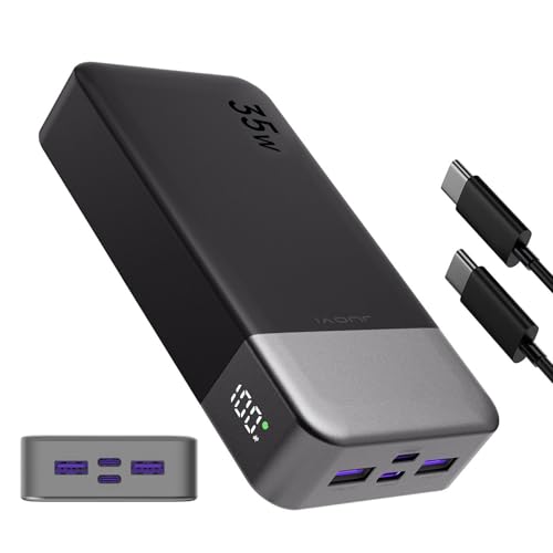Portable Power Bank 20000mAh, JUOVI 35W tragbares Ladegerät, Akku-Pack Schnellladung, PD3.0 QC4.0 Externer Handy-Akku mit LED-Anzeige für iPhone 16 15, Galaxy, Tablet, Switch, etc von JUOVI