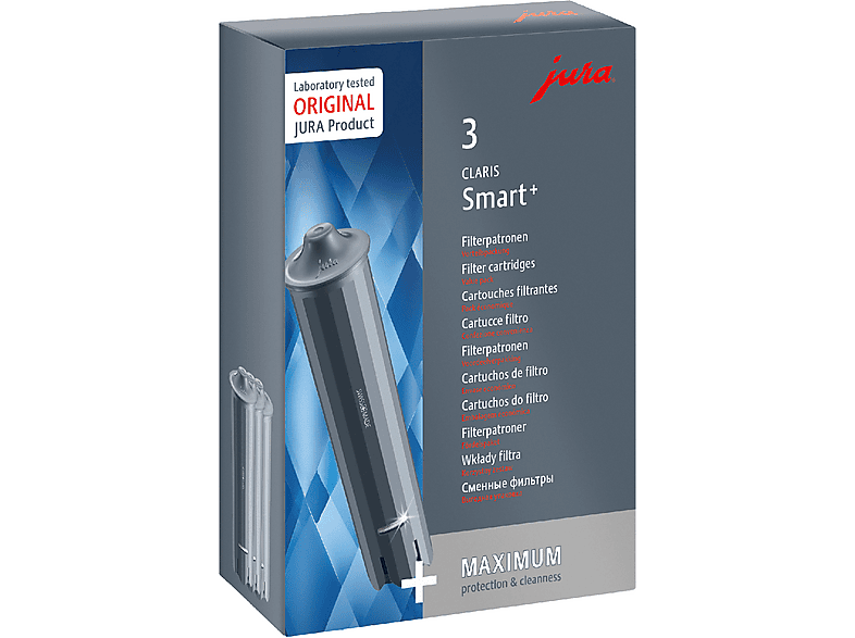 JURA 24233 CLARIS Smart+ 3er Set Filterpatrone Grau von JURA