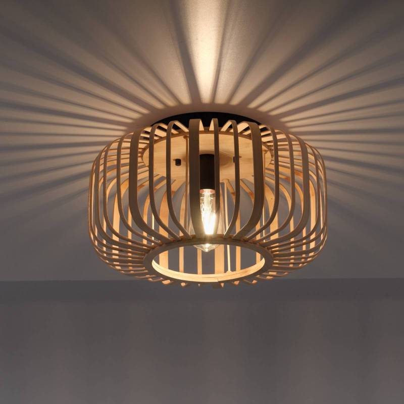 Deckenlampe Racoon aus Holz, dicke Streben, Ø 42cm von JUST LIGHT.