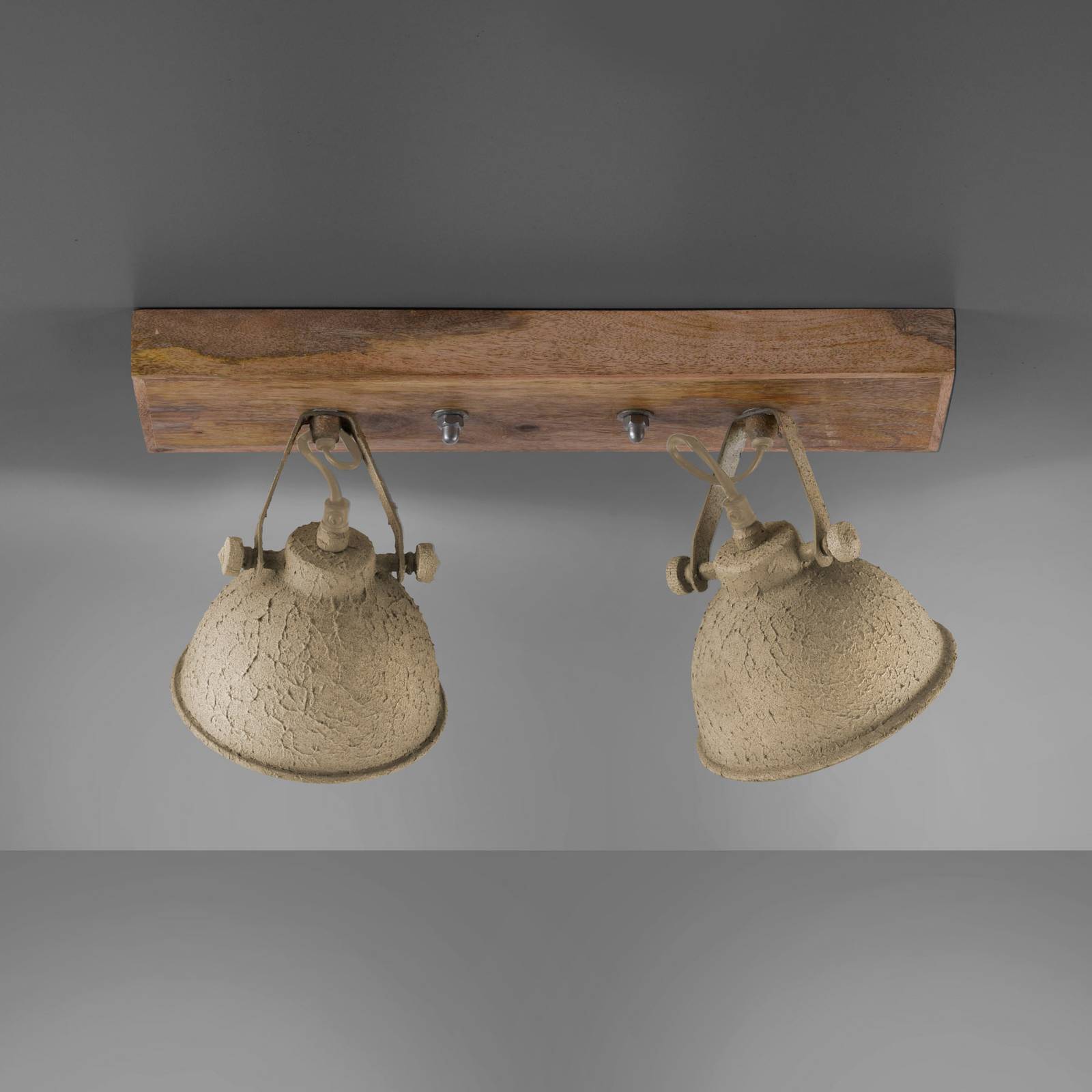 Deckenlampe Samia 2-flg., Holz, beige strukturiert Deckenlampe Samia 2-flg., Holz, beige strukturiert von JUST LIGHT.