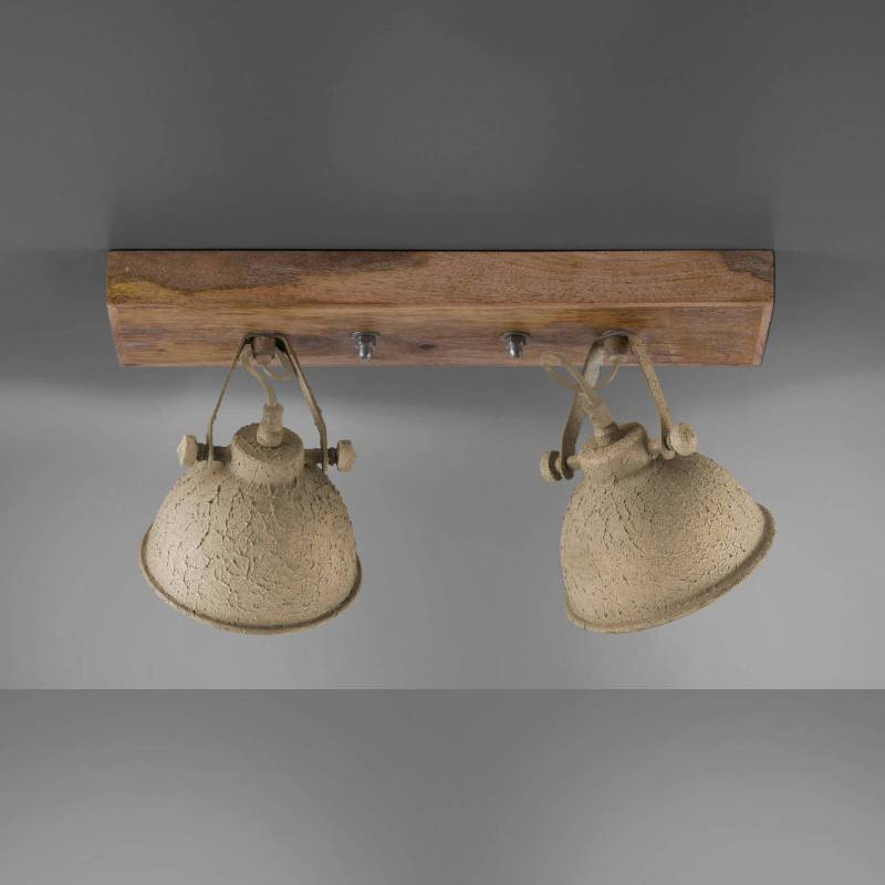 Deckenlampe Samia 2-flg., Holz, beige strukturiert von JUST LIGHT.