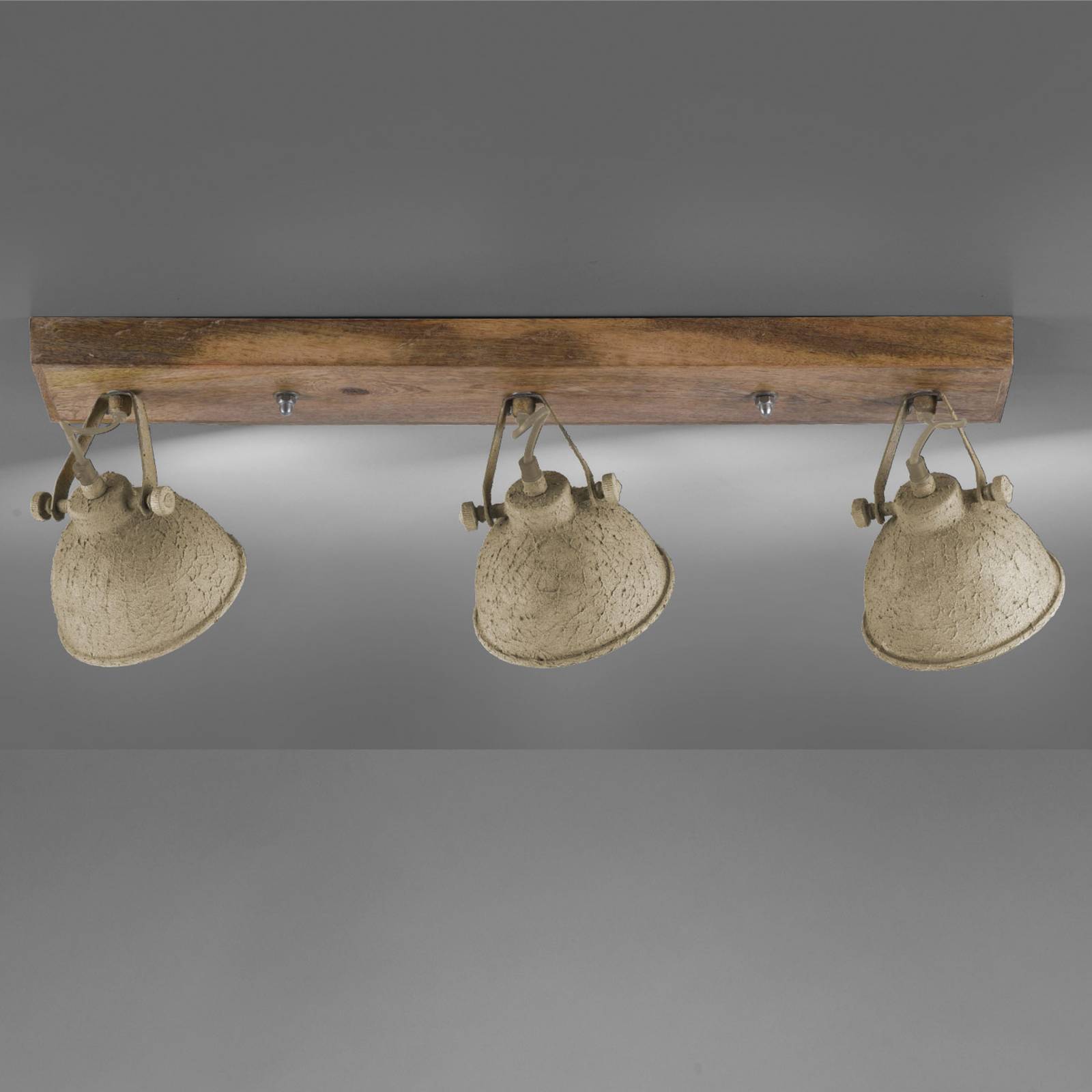 Deckenlampe Samia 3-flg., Holz, beige strukturiert Deckenlampe Samia 3-flg., Holz, beige strukturiert von JUST LIGHT.