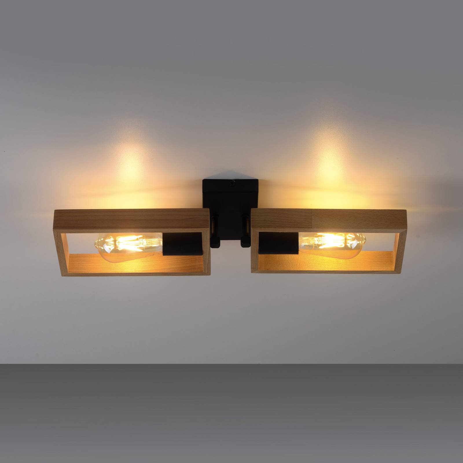 Deckenleuchte Frame aus Holz, zweiflammig Deckenleuchte Frame aus Holz, zweiflammig von JUST LIGHT.