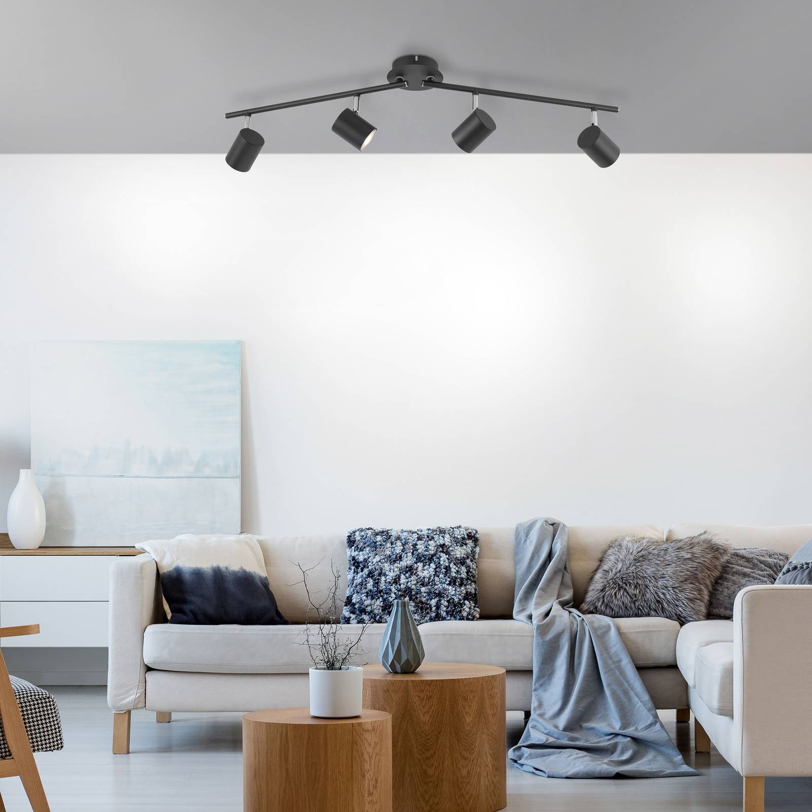 Deckenstrahler Tarik GU10-LED 4-flammig anthrazit Deckenstrahler Tarik GU10-LED 4-flammig anthrazit von JUST LIGHT.
