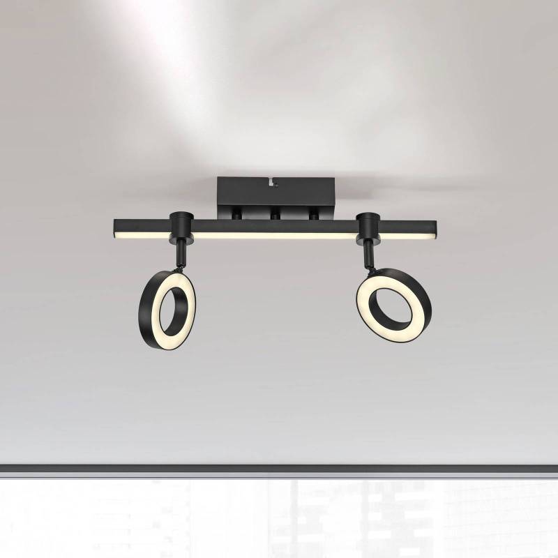 JUST LIGHT. LED-Deckenlampe LOLAsmart Bileda, 2-fl., schwarz von JUST LIGHT.