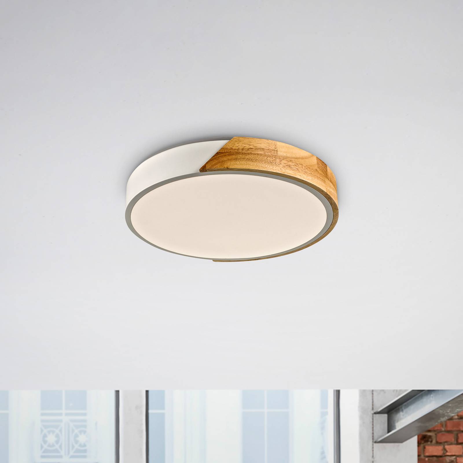 JUST LIGHT. LED-Deckenleuchte Bila, weiß, Ø 32 cm, Holz JUST LIGHT. LED-Deckenleuchte Bila, weiß, Ø 32 cm, Holz von JUST LIGHT.