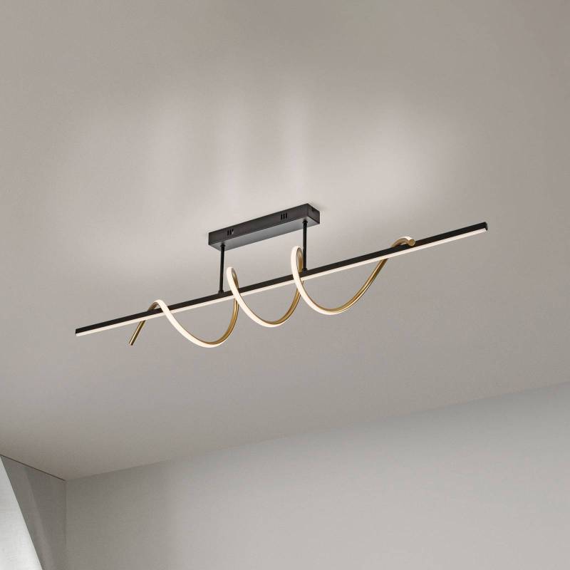JUST LIGHT. LED-Deckenleuchte Emanda, Eisen, schwarz-messing von JUST LIGHT.