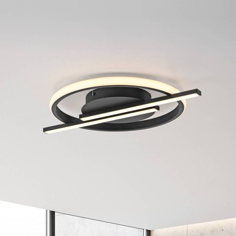 JUST LIGHT. LED-Deckenleuchte Korsa, schwarz, Ø31cm, dimmbar von JUST LIGHT.