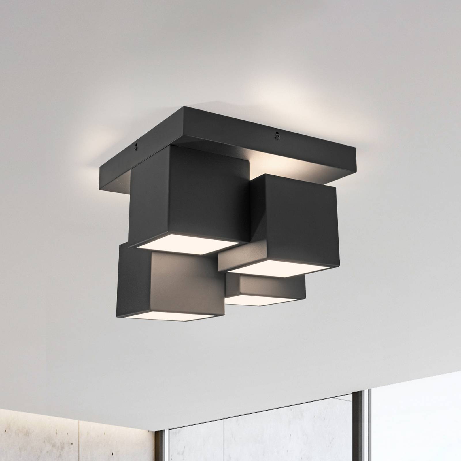 JUST LIGHT. LED-Deckenleuchte Tetris, Eisen, 3000 K, schwarz JUST LIGHT. LED-Deckenleuchte Tetris, Eisen, 3000 K, schwarz von JUST LIGHT.