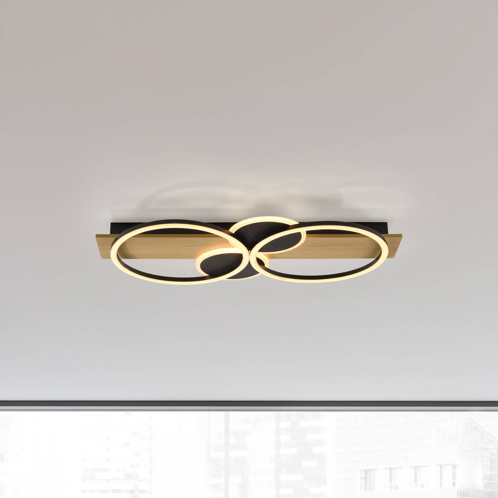 JUST LIGHT. LED-Deckenleuchte Trooper, Eisen, Holz JUST LIGHT. LED-Deckenleuchte Trooper, Eisen, Holz von JUST LIGHT.