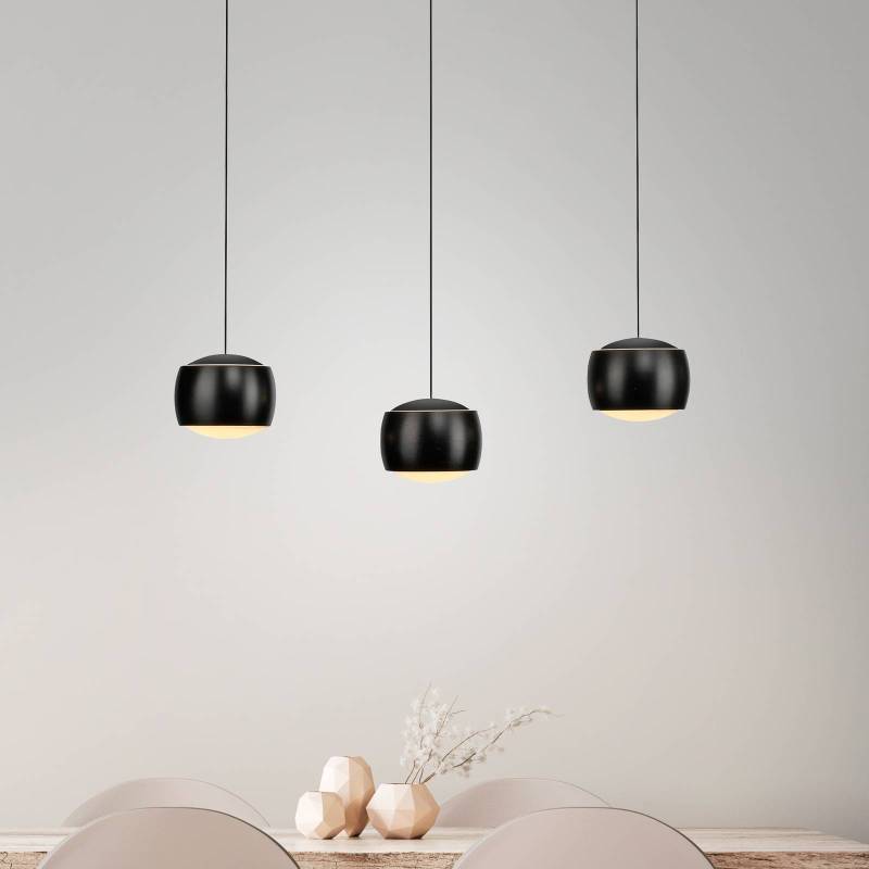 JUST LIGHT. LED-Hängelampe Ballini, schwarz, 3-fl., Switchmo von JUST LIGHT.