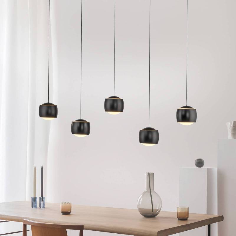 JUST LIGHT. LED-Hängelampe Ballini, schwarz, 5-fl., Switchmo von JUST LIGHT.