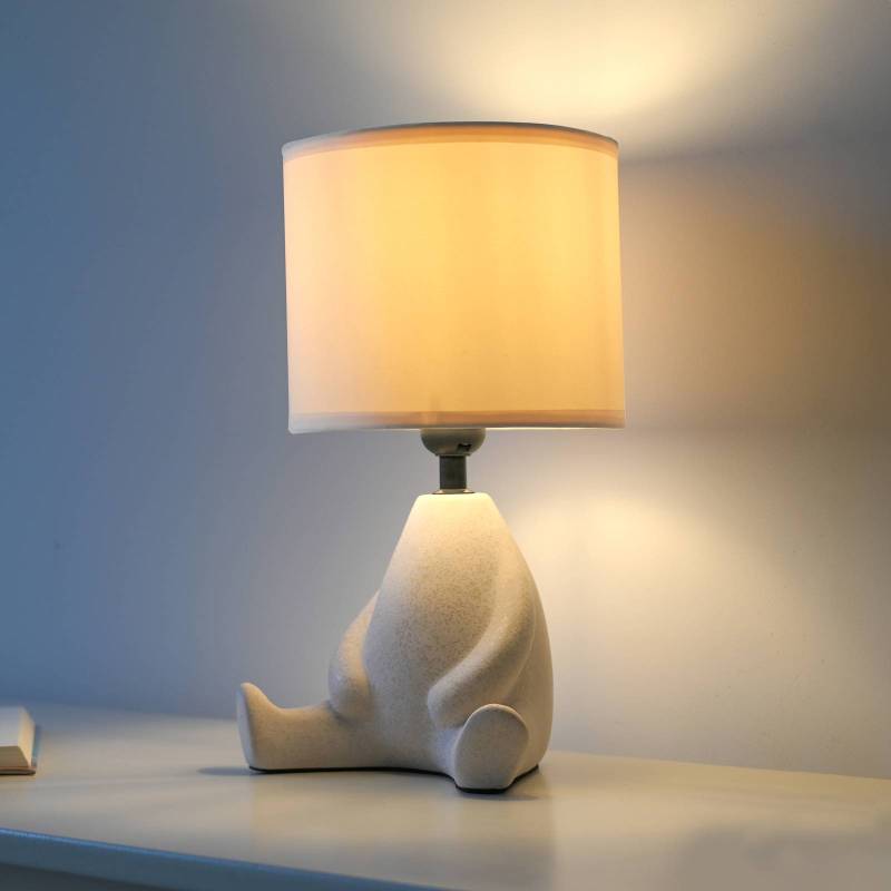 JUST LIGHT. Tischleuchte Ted, Keramik, sitzend, sandbeige von JUST LIGHT.