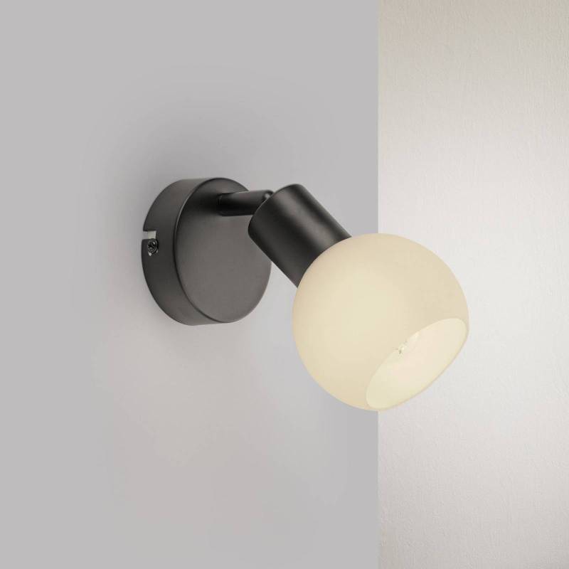 JUST LIGHT. Wandleuchte Loki, schwarz, Eisen, Glas von JUST LIGHT.