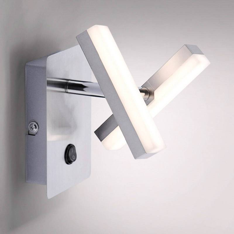 LED-Wandleuchte Rico, stahl, zweiflammig von JUST LIGHT.