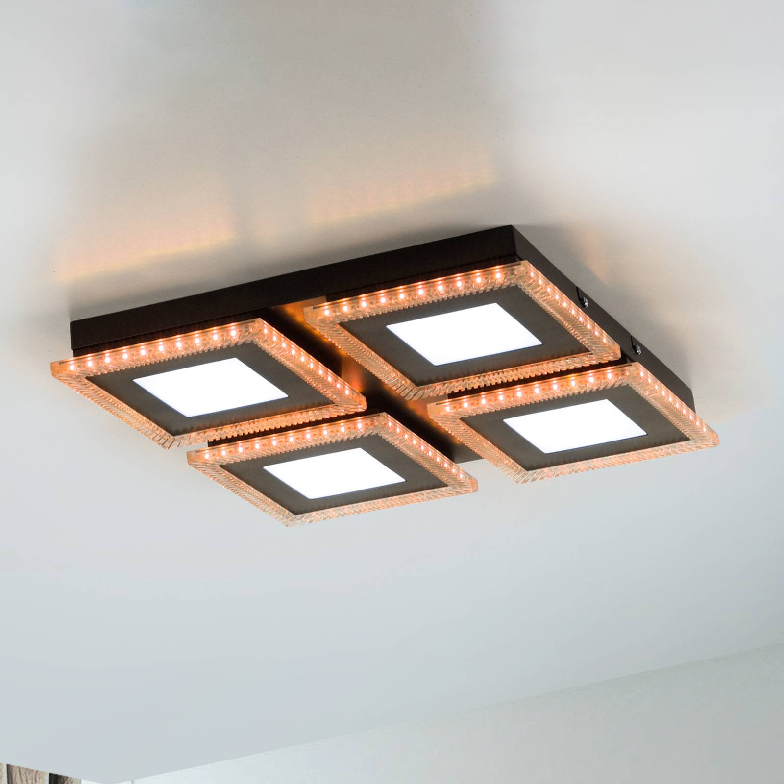 LED-Deckenlampe Acri CCT RGB Fernbedienung 44x44cm LED-Deckenlampe Acri CCT RGB Fernbedienung 44x44cm von JUST LIGHT.